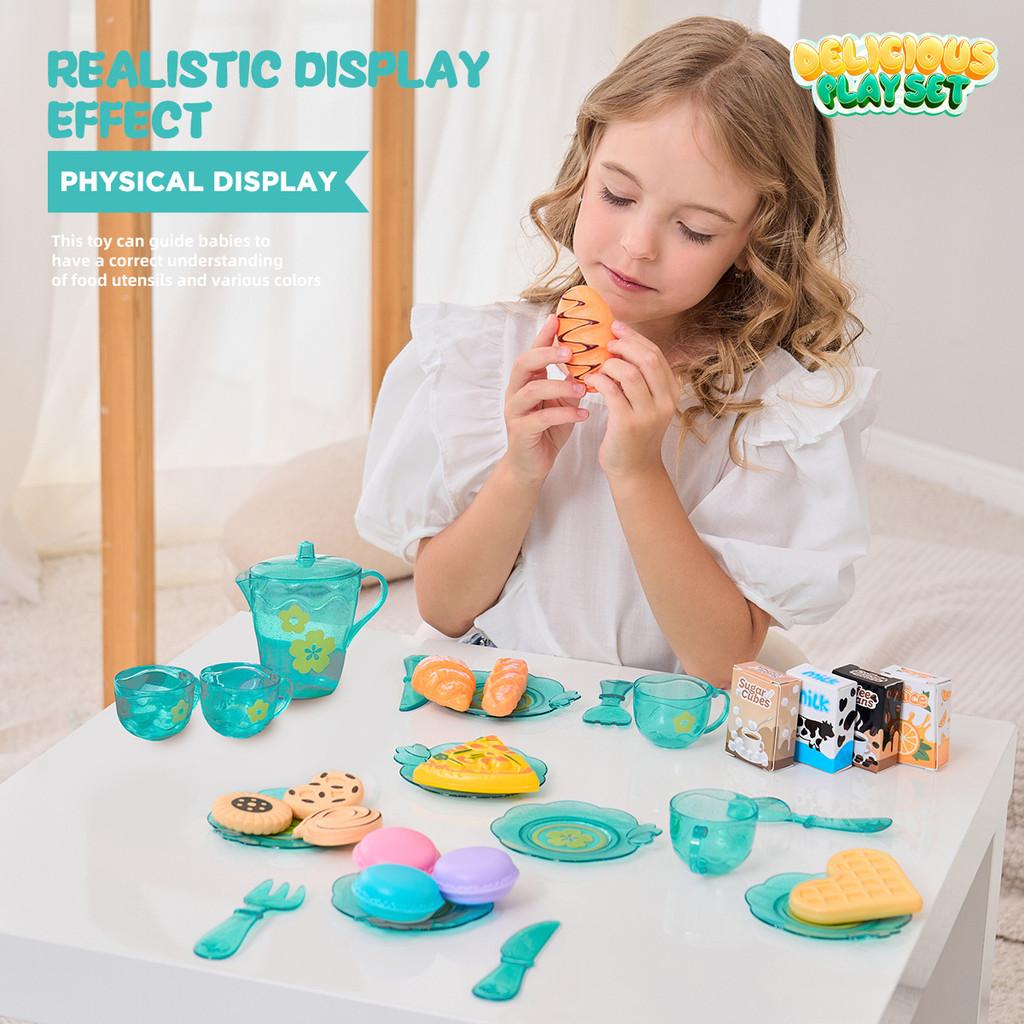 Colorful Eating Utensils Playset With Realistic Kitchen Accessories Storage Box For Children