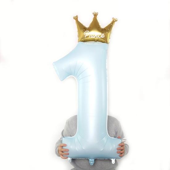 40 Inch Large Size Crown Number 1 Children Balloon 1st Birthday Balloon Party Decoration Party Supplies