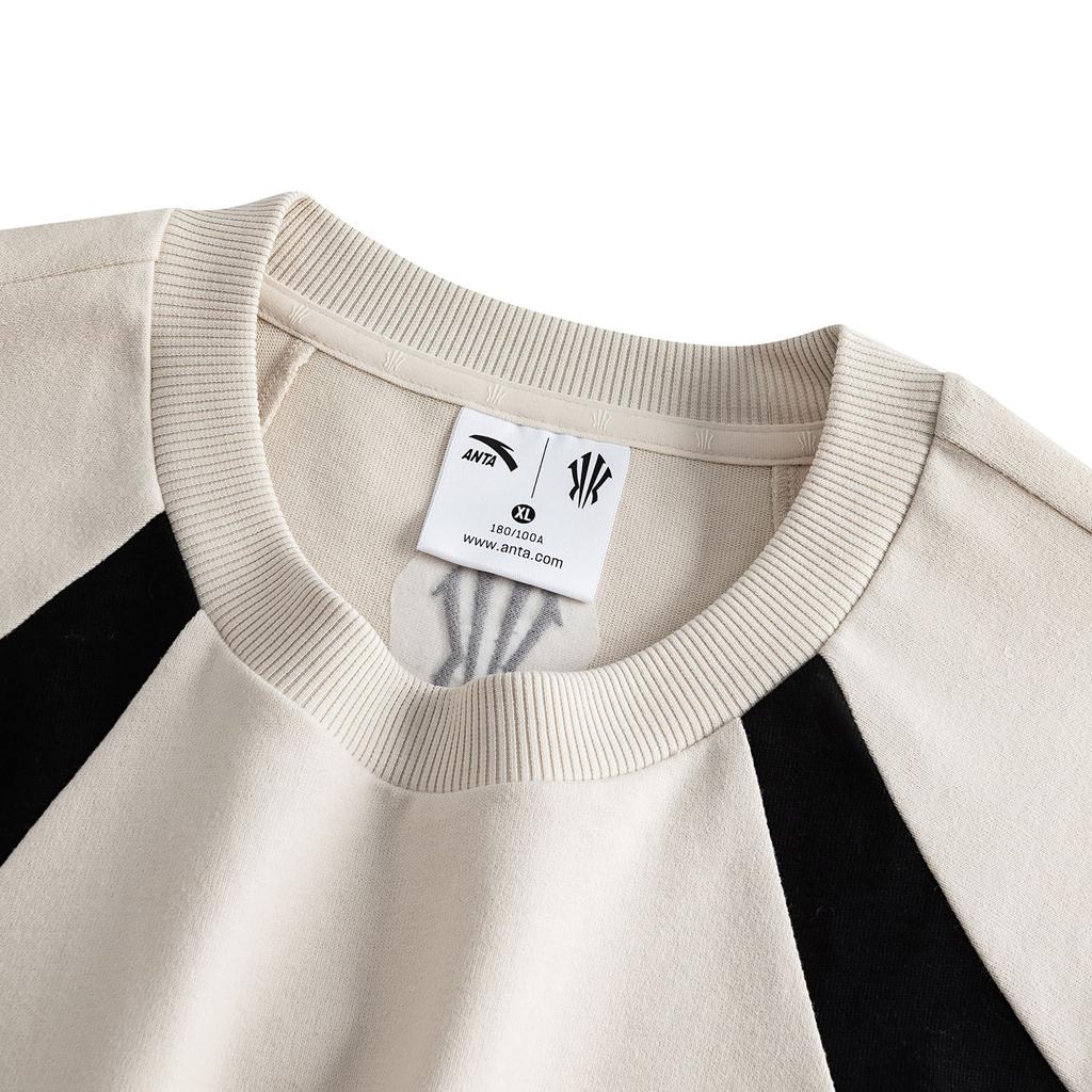 Anta Kyrie Basketball Series Trendy Versatile Sports Casual Loose Knit Couple T-Shirt Unisex Tops Mud-Gray 972611101-2