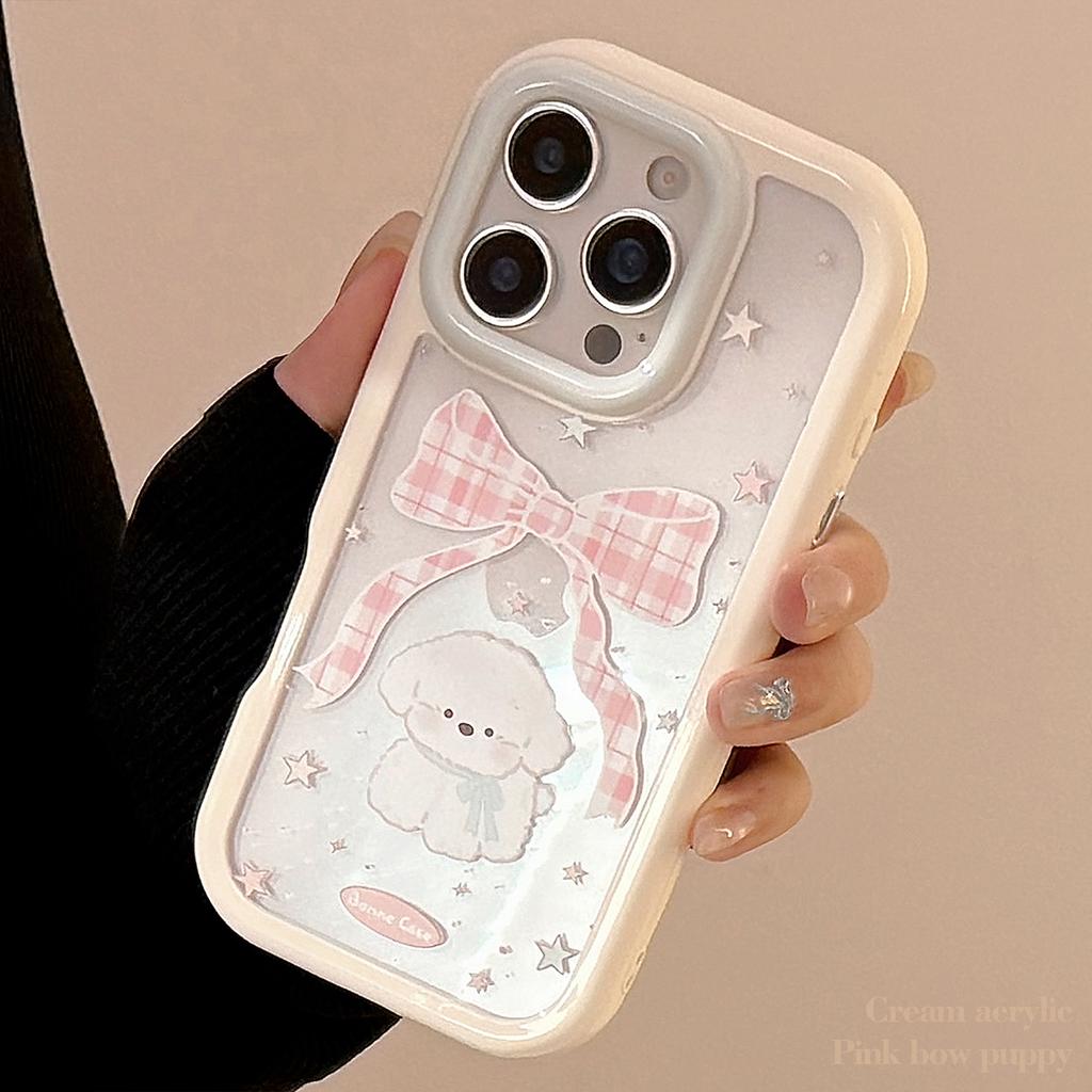 Girl Cartoon Suitable for IPhone 16 Apple 15 Mobile Phone Case 14 ProMax Bow Puppy 12 Anti Fall 13 Hard
