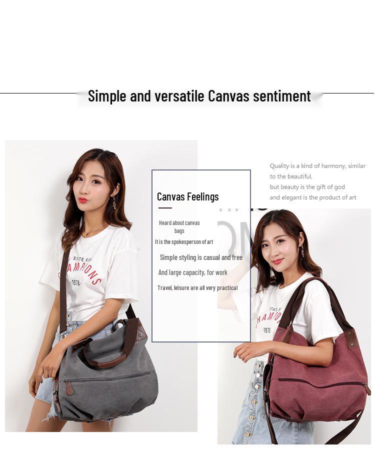 Color Casual 2025 Womens Solid Canvas Crossbody Handbag – Fashionable And Versatile For Europe And America