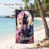 Wednesday Custom Name Printed Beach Towel Personalized Soft Towel For Swimming Beach Travel