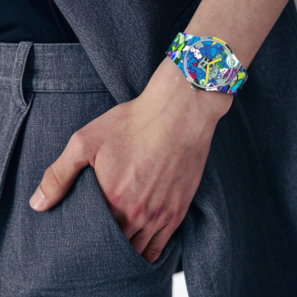 Swatch שעון גברים כחול 47.4 מ"מ SUOW133 SUOW133