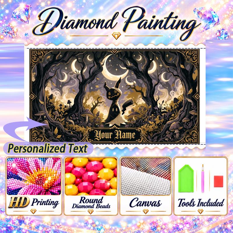 Personalized Mimikyu Diamond Art Custom Name 5D Diamond Painting Full Drill DIY Craft
