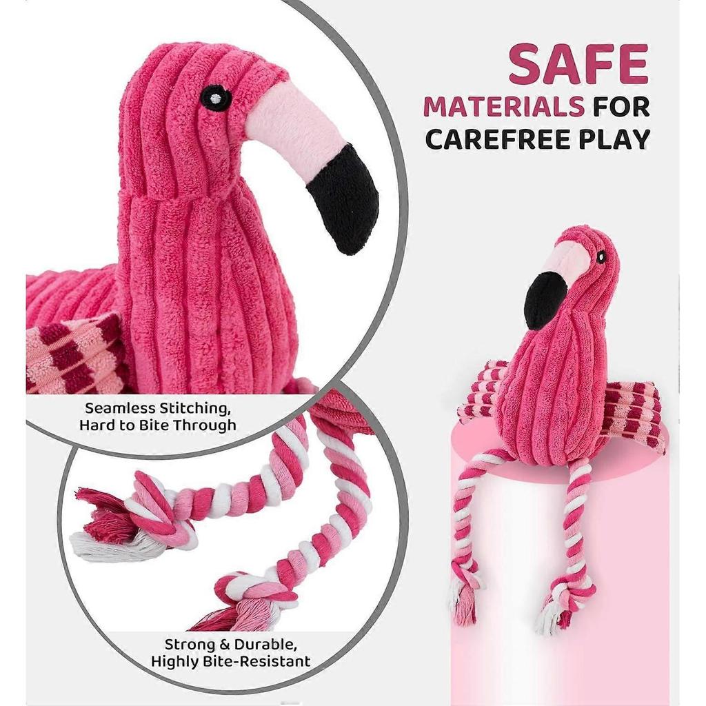 Squeaky Dog Toys - Plush Dog Toys with Soft Durable Fabric for Small Medium Large Breeds, Interactive Tug of War Rope Chew Toys, Teeth Cleaning, Denta