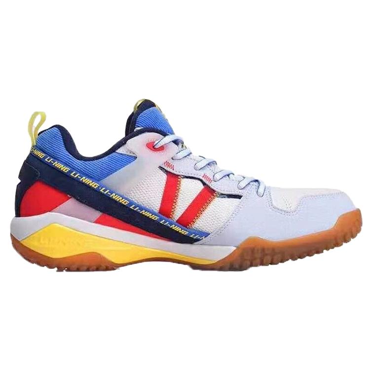 Li Ning G Enemy ACE Professional Low Top Badminton Shoes Men's White Blue AYAQ015-1