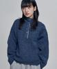 CHICKS Boucle Mock Neck Knit Navy