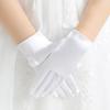 White Lace Gloves Glossy Satin Etiquette Dress Gloves Creative Children's Wedding Gloves  Holiday