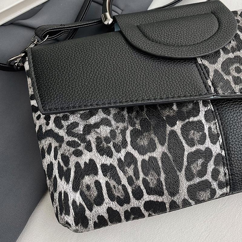 Fashi Zipper Solid Faux Suede Sewing Thread Shoulder Bags 2026 High Quality Leopard Print Large Capacity Handbags for Women