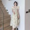 2026 Women's French Floral Puff Sleeve Summer Dress: New Style, Fresh & Gentle, Waist-Cinched, Slimming Skirt