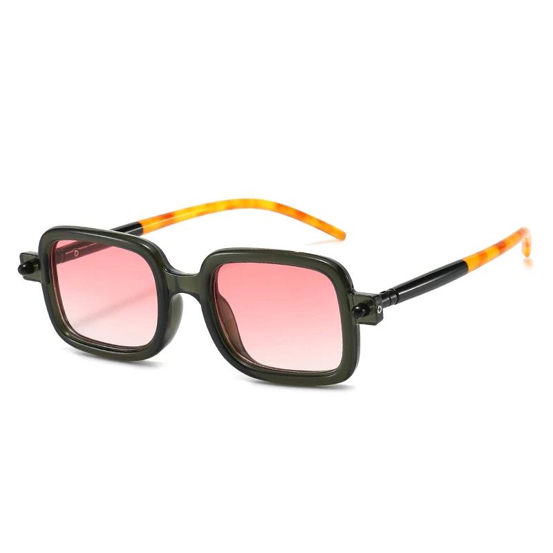 SHAUNA Fashion Square Sunglasses Women Shades UV400 Vintage Rivets Men Punk Clear Gradient Sun Glasses