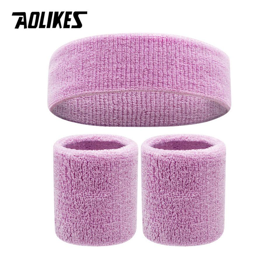 Aolikes Sports Headband Sweatband Stretch Elastic Outdoor Sport Sweat Headband Wristband Women Gym Running Tennis Headwrap