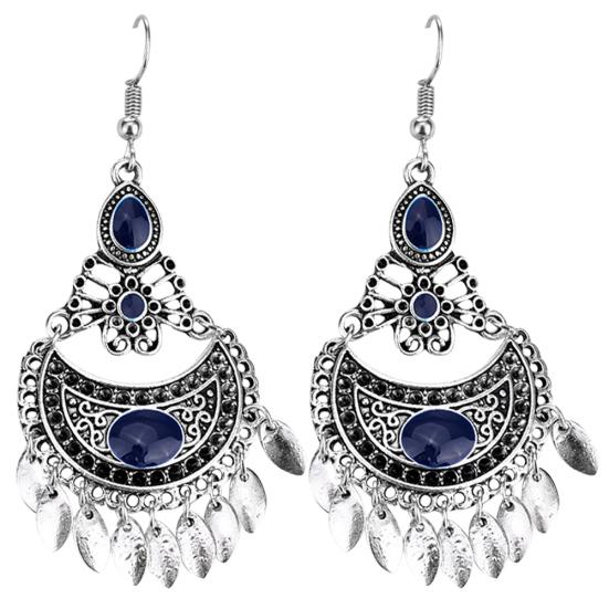 

Bohemian Faux Gemstone Geometric Dangle Hook Earrings Women Banquet Jewelry