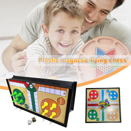 25cm Ludo Board Game Magnetic 5 In 1 Plastic with Folding Chessboard Ludo Chess for Kids Children
