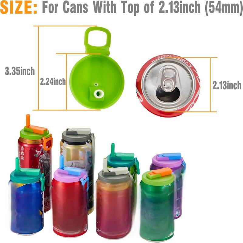 Soda Can Lids  Silicone Straws Can Covers For Soda Bpa-free Reusable Jar Cap Accessory Standard Beverage Cans for Picnics
