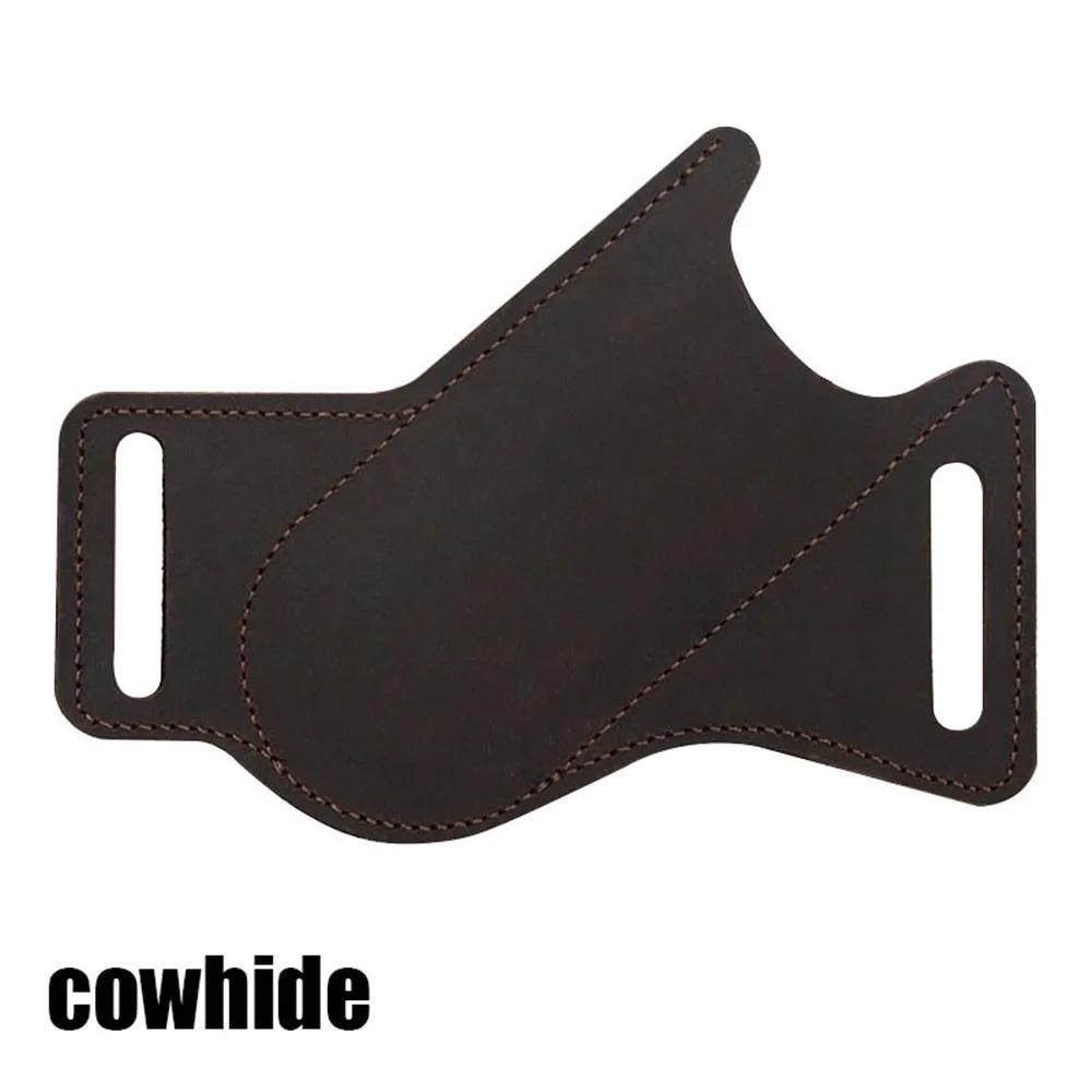 Leather Pocket EDC Belt for Man Folding Knife Sheath for 5 Inch Folding Cross Draw Right Side Carry Open Top 2025