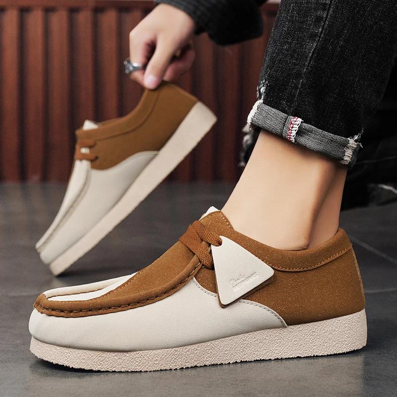 New Arrival Vintage Casual Shoes for Men Luxury Slip On Suede Sneakers Men Comfortable Walking Mens Boat Shoes chaussures homme