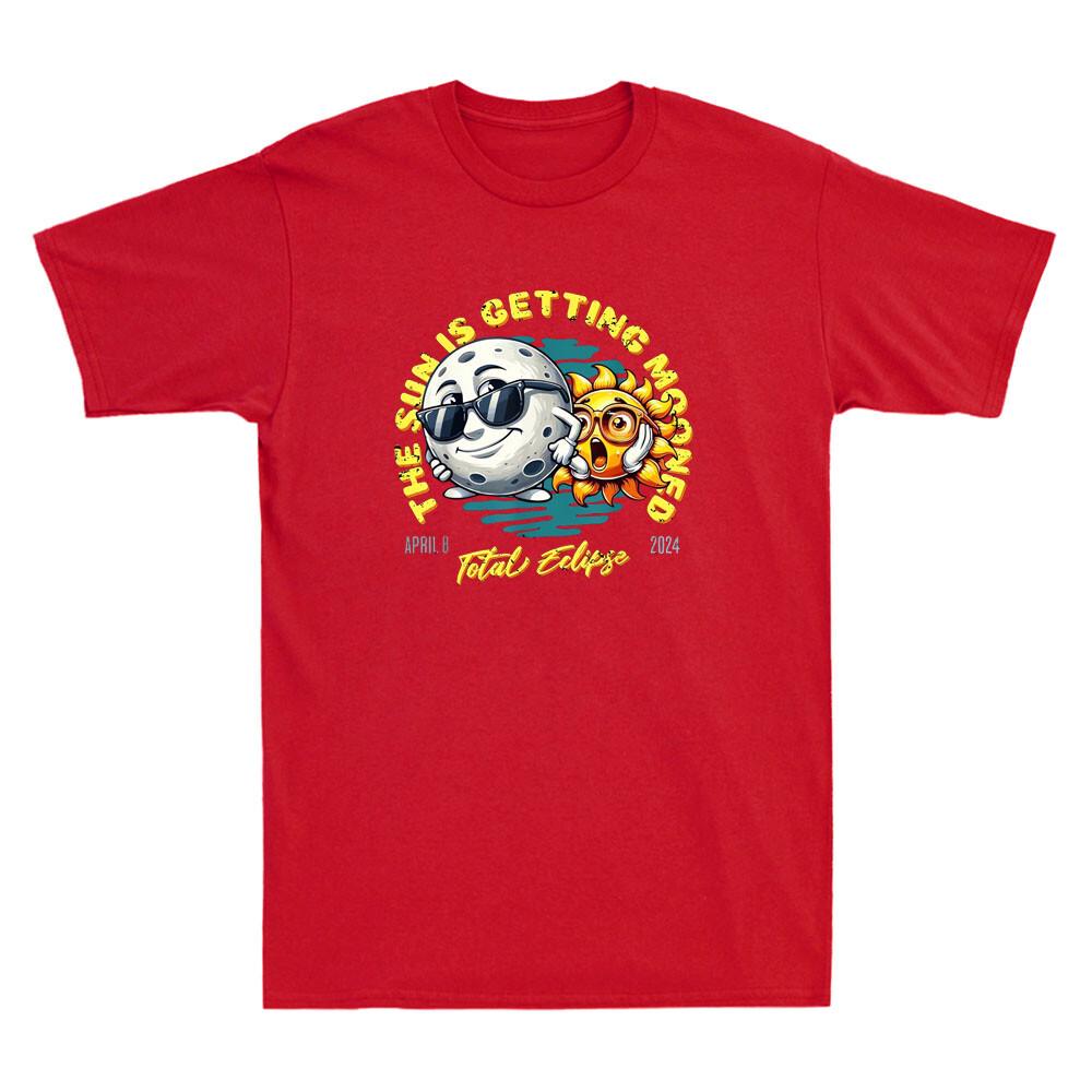 Solar Eclipse April 2024 Sun is Getting Mooned Funny Meme Vintage Men s T-Shirt Unisex T-Shirt XXXXL