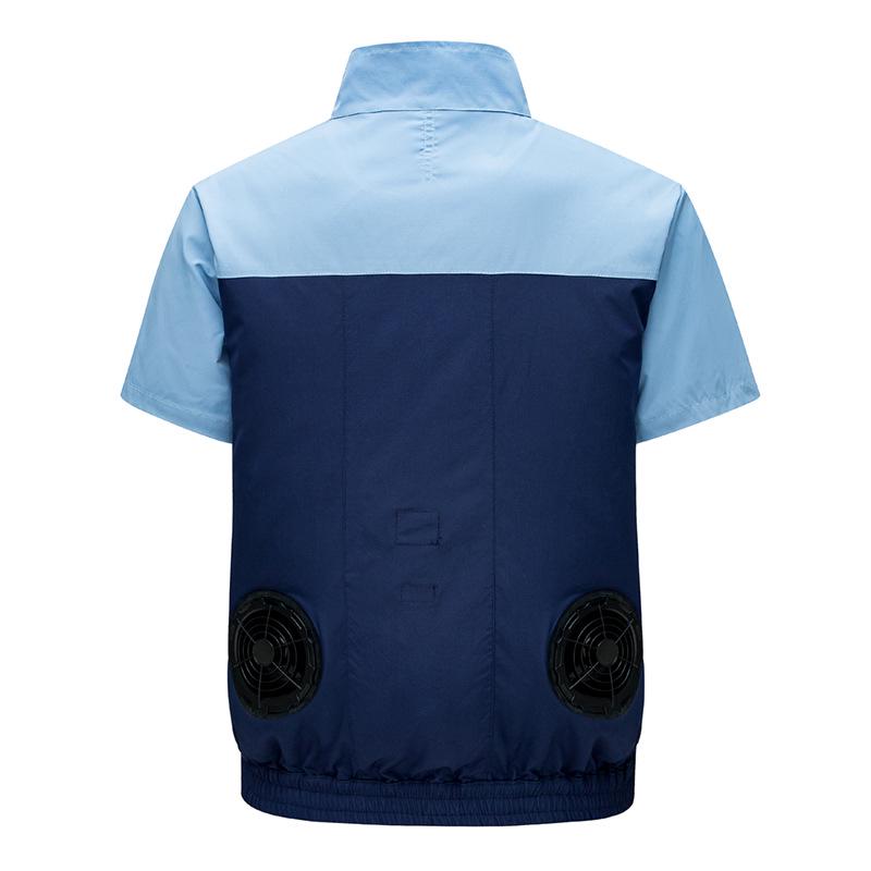 Cooling Air Conditioning Vest with Fan: Sun Protection Short Sleeve for Outdoor Heatstroke Prevention