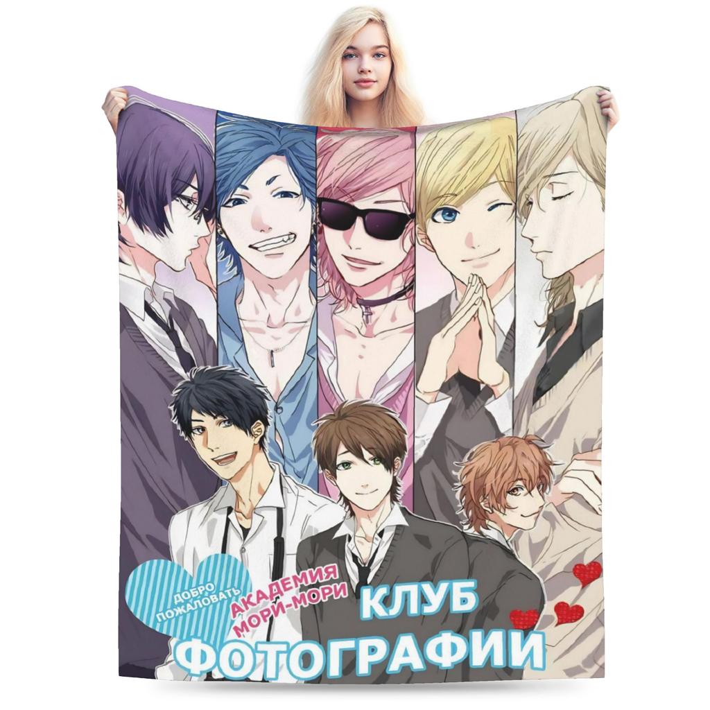 Yarichin Club Ayato Yuri Printed Blanket For Men Women Super Soft Cozy Throw Blankets for Sofa 50x60 Inches Multiple Sizes
