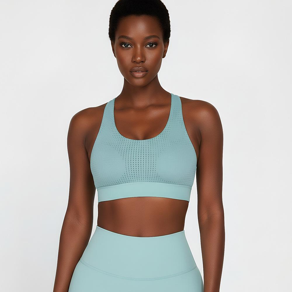 

Shockproof Sports Bra: Women s Large, One-Piece, Beautiful Back, Gathered Fit, Ideal for Running & Yoga L зелений