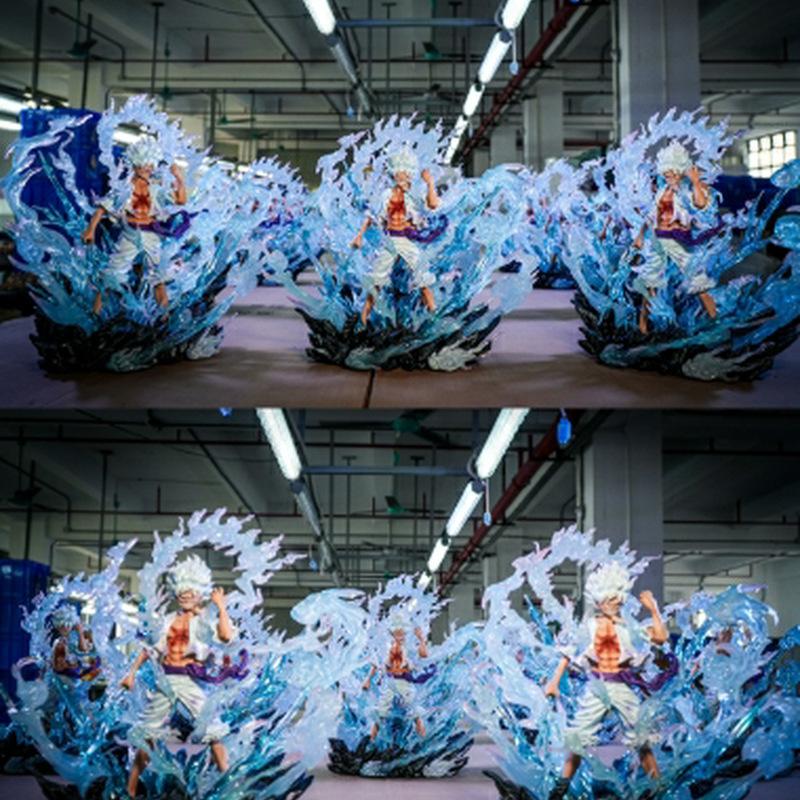 Animation ONE PIECE JT Explosive Nika Luffy Figure, Sun God Thunder Form Statue Model Ornament Gift