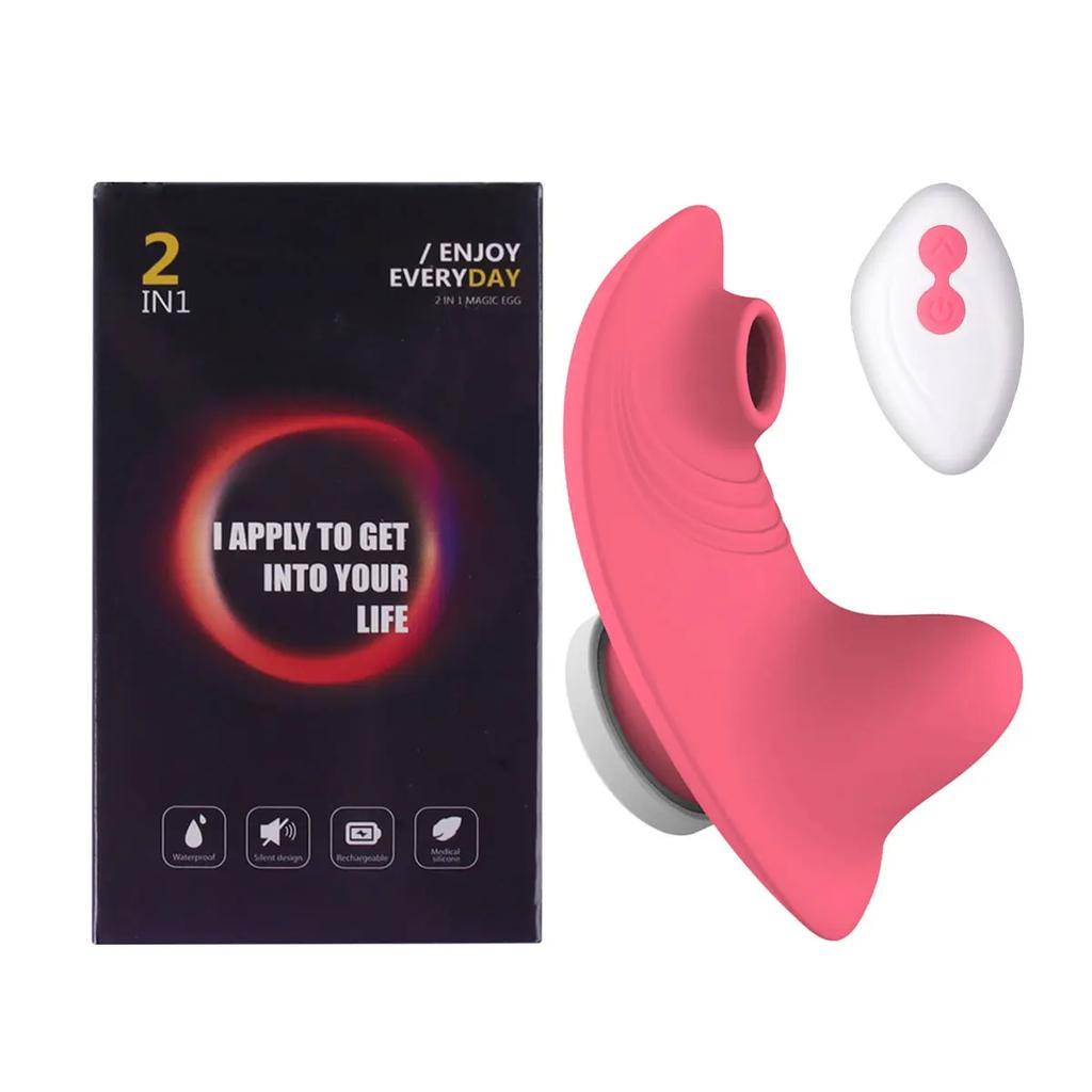 2 in 1 Clitoris Sucker Vibrator Female Clit Sucking Sexy Panties Wear Clitoral Stimulator Adult Sex Toys for Women