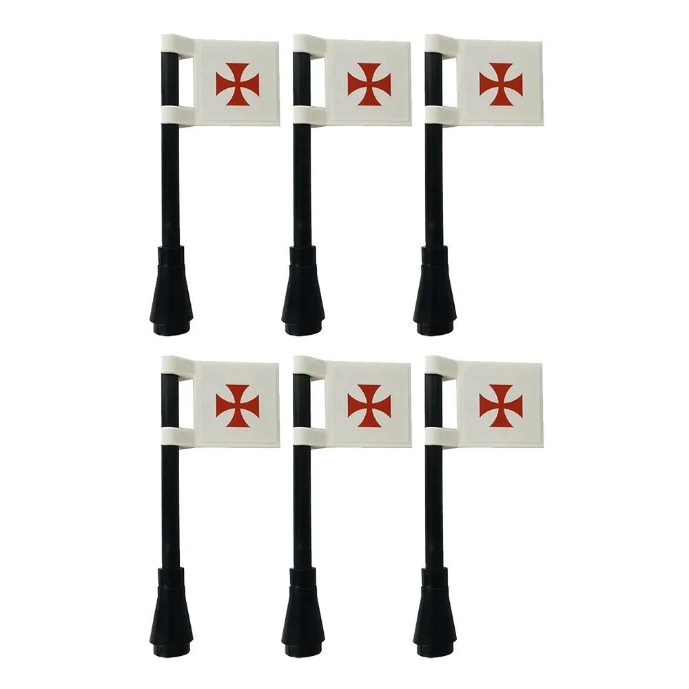 Klocki Budowanie Flag Miasta-Państwa Średniowieczne Postać Wojskowa Flaga Broń Starożytne Święte Cesarstwo Rzymskie Jerozolima Rycerz Świętego Łazarza Legion Zabawka