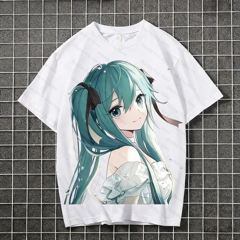 Hatsune miku animation peripheral short-sleeved kawaii two-dimensional student clothes T-shirt Men's Shirts Woman t-shirts