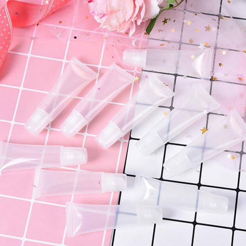 

10 Pcs 5/10/15ml Empty Lipstick Tube Lip Balm Soft Tube Makeup Squeeze Clear Lip Gloss Container прозрачный