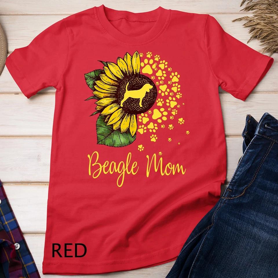 Womens Sunflower Beagle Mom Dog Lover Gift Unisex T-shirt 5 XL