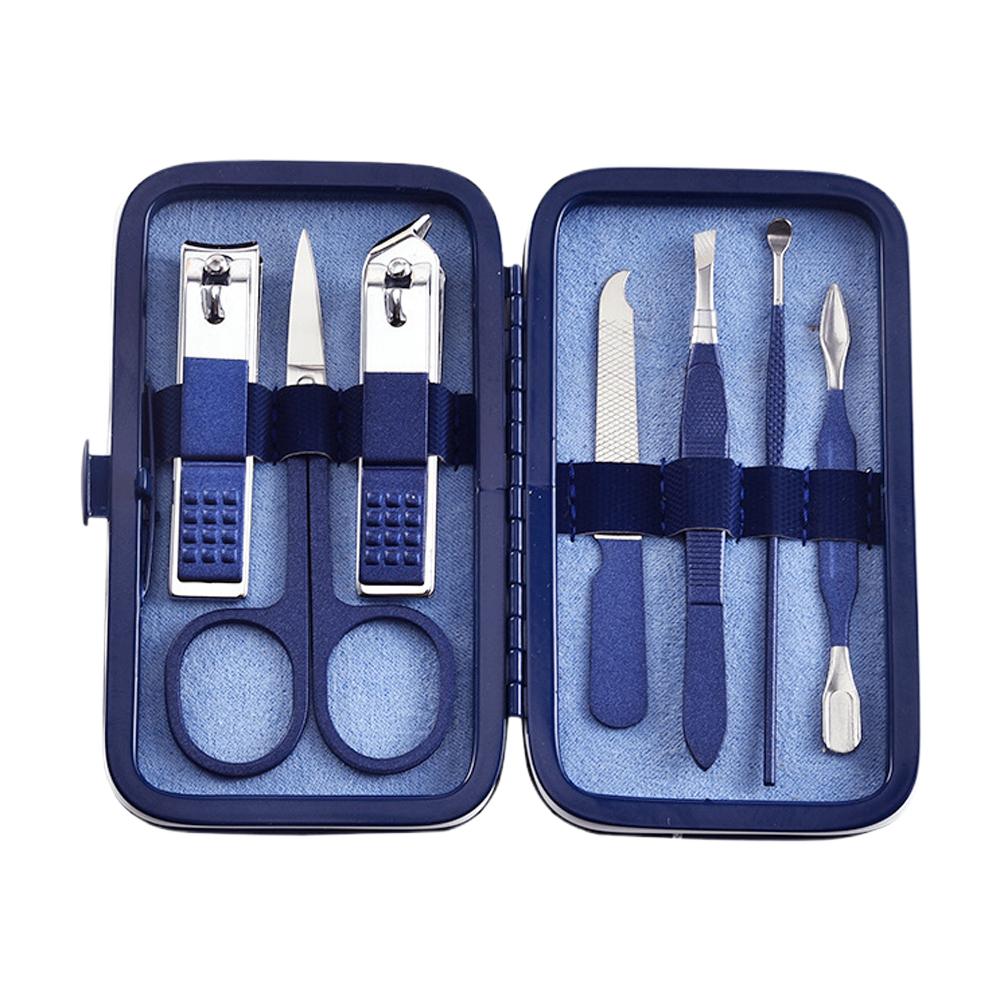 Stainless Steel Nail Clippers Set Scissores Tweezer Ear Pick Multi-Function Daily Hand Foot Care Tools Set 3 Colors