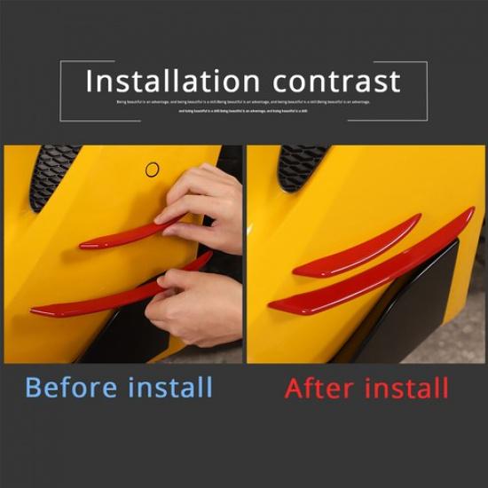 4x Red Front Bumper Canards Diffuser Lip Splitter F For Toyota Supra 19-21