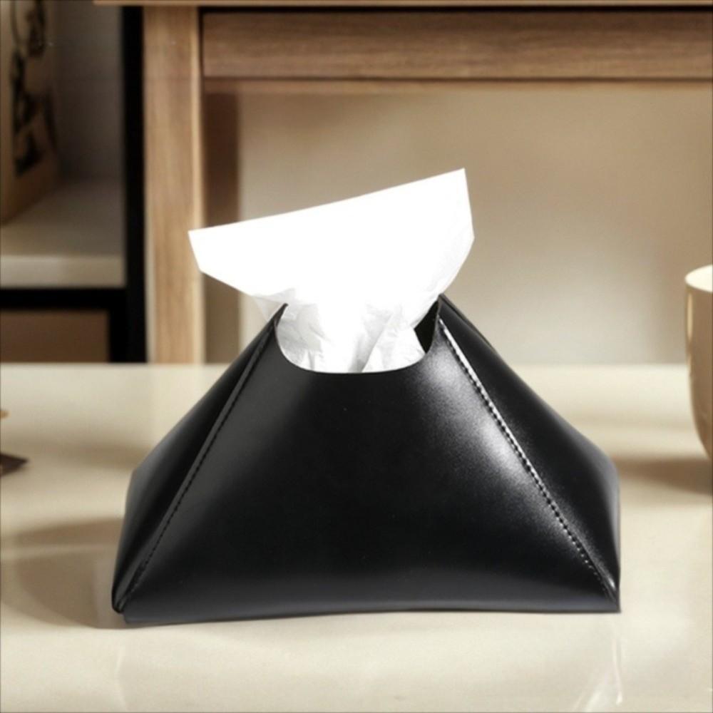 Desktop Leather Tissue Box PU Leather Pull-Out Paper Towel Holder Box Paper Towel Holder Home