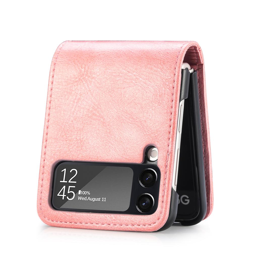 Folding Leather Bag Case for Samsung Galaxy Z Flip4 5G Flip3 Flip 4 3 Flip5 Flip6 Flip2 Flip 5 6 2 Card Slot Phone Accessories