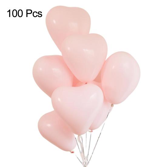 100 Pcs Birthday Party Balloons Solid Color Heart Shape Flexible High Elasticity Emulsion Create Atmosphere Bridal Shower Multi Colors Party Decor