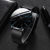 Mode Herren Business Schwarz Uhren Luxus Edelstahl Ultra Dünne Mesh Gürtel Quarz Männer Armbanduhr Casual Klassische Männliche Uhr