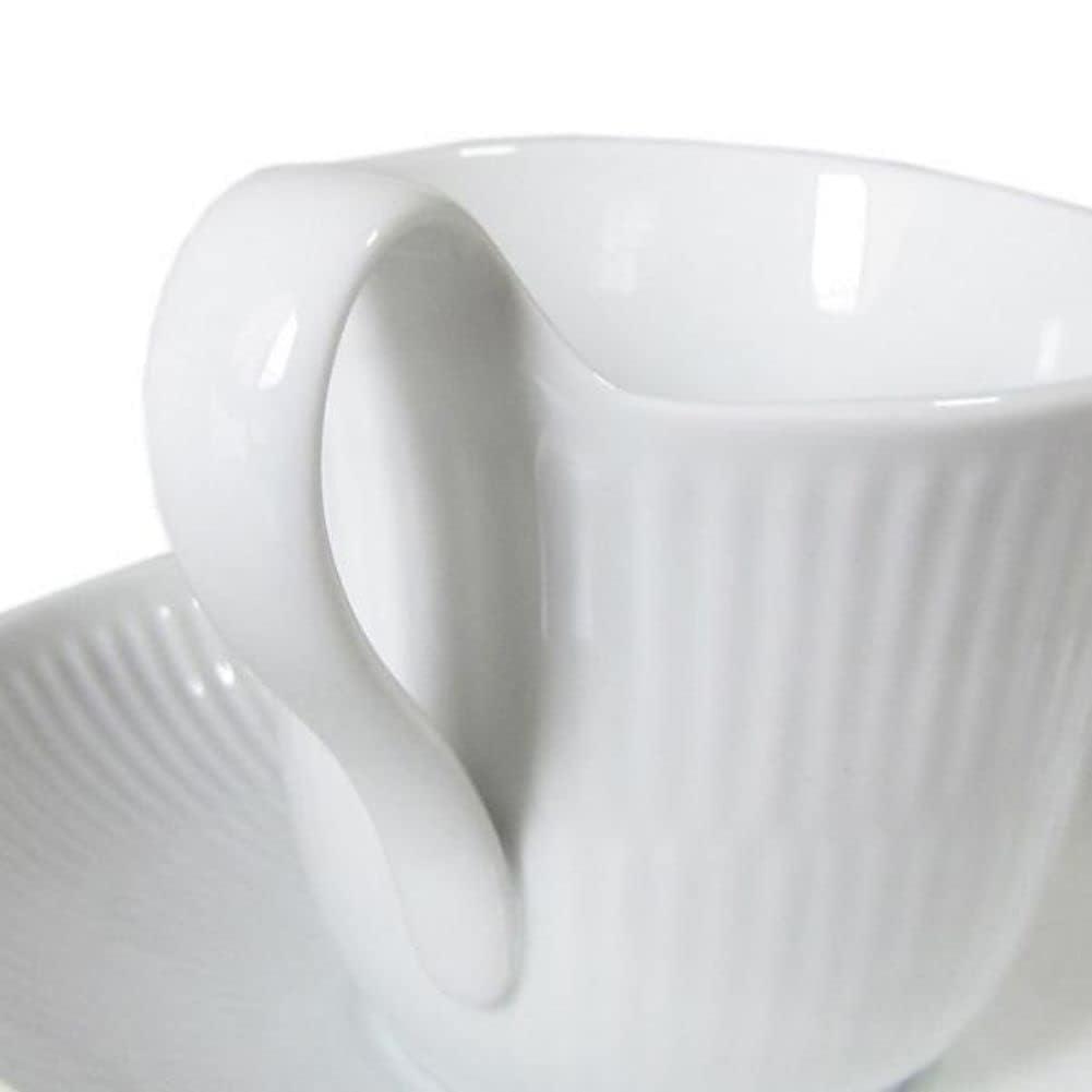 Royal Copenhagen White Fluted Tea Cup Saucer High Handle 250ml 2408092 1017384 & [Item]