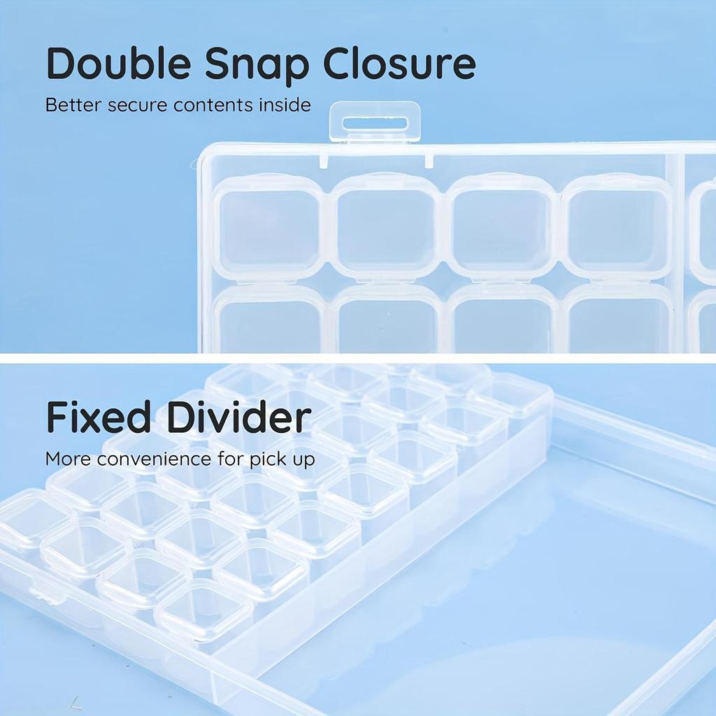 1pc Clear Painting Storage Box - 56 Grids for Nail Art, Jewelry, and Accessories - Organize and Display Your Nail Art Supplies
