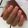 24 Pezzi Unghie Finte French Tip Bianche Applicabili a Pressione Media Lunghezza Quadrate Copertura Totale Riutilizzabili Set Manicure Semplice