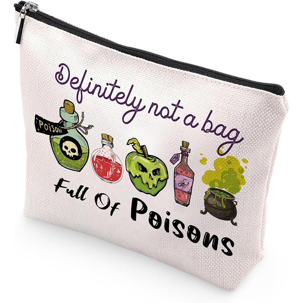 

Halloween Cosmetic Bag Makeup Bag Definitely Spooky Witchy Birthday Gift for Evil Villain Queen Zipper Pouch Halloween Decor 1pcs 15x22x5cm