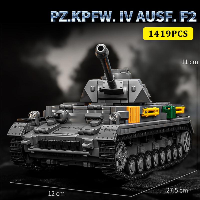 Military WW2 German Tiger Heavy Tank Model Building Blocks Army Panzer Battle Tank MOC Soldiers Figures Bricks Toy Children Gift
