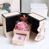 Rosen-Design Ewige Blume Schmuckschatulle Doppeltür Valentinstags-Geschenkbox Geschenkverpackung