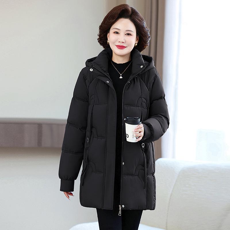 

Мода зимы 2025: Утепленная куртка средней длины для женщин среднего и пожилого возраста 4XL 135-150 lbs