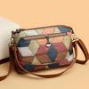 Retro Contrasting Color Bag Women's New Fashion Middle and Old Mother Bag Mobile Phone Change Bag Women's Messenger Bag