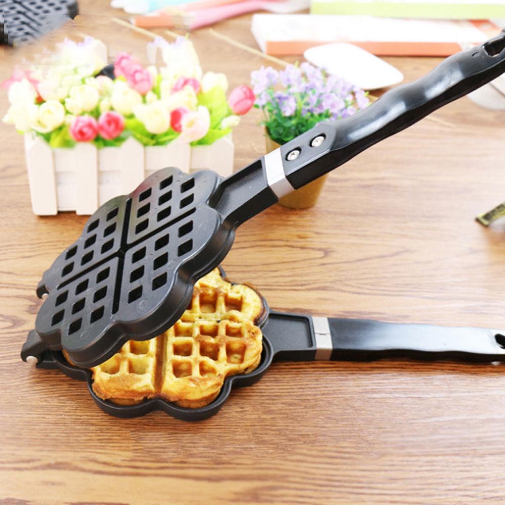 Heart Shaped DIY Waffle Maker Waffle Cake Mold Baking Tray Household Baking Accessories for Gas
