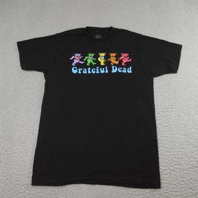 Grateful Dead Shirt Mens Medium Black Dancing Bears Rock Band Tee 2022 Concert