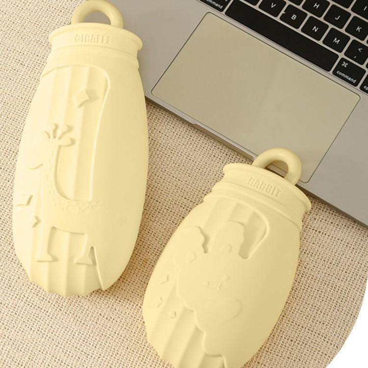Bolsa de Água Quente e Aquecedor de Mãos de Silicone com Desenho Animado - Antiexplosão, Pelúcia, Fofo, Pequeno