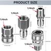4 x Power Washer Hose Connector Coupling, Pressure Washer Quick Coupling 1/4 Inch Accessories for Pressure Washer (Silver)