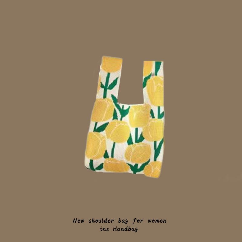 Сумка-тоут Женская вязаная шерстяная сумка-ведро Легкая сумка через плечо с баской — фото 31